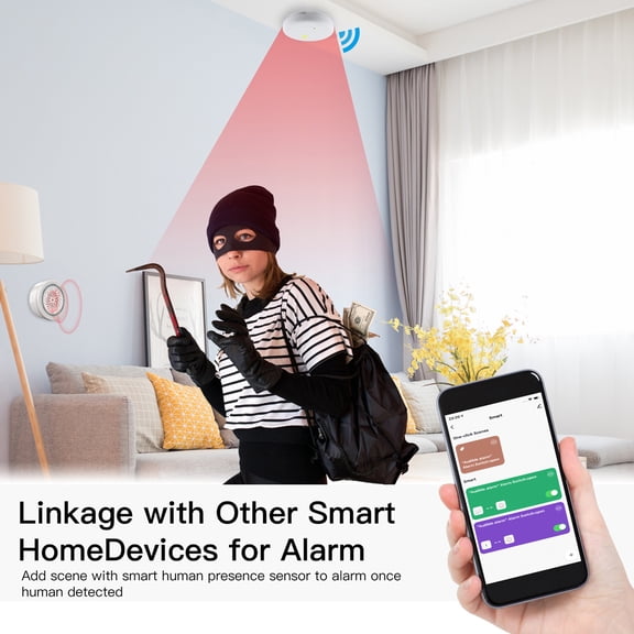 90dB Loud Alarm Siren Sensor Tuya Wifi Intelligent Siren Sensor Audible and Visual Alarm 90dB Loud Alarm APP Remote Control Home Safety System Compatible With Smart Life