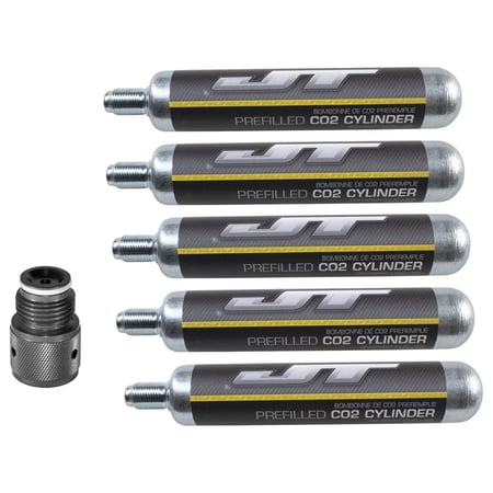 Unbranded CO2 Cylinder Cartridge Paintball Tank with Adapter 5 Pack 90g