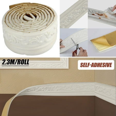 90inch Self Adhesive Foam Wallpaper Borders, 3D Flexible Foam Molding ...