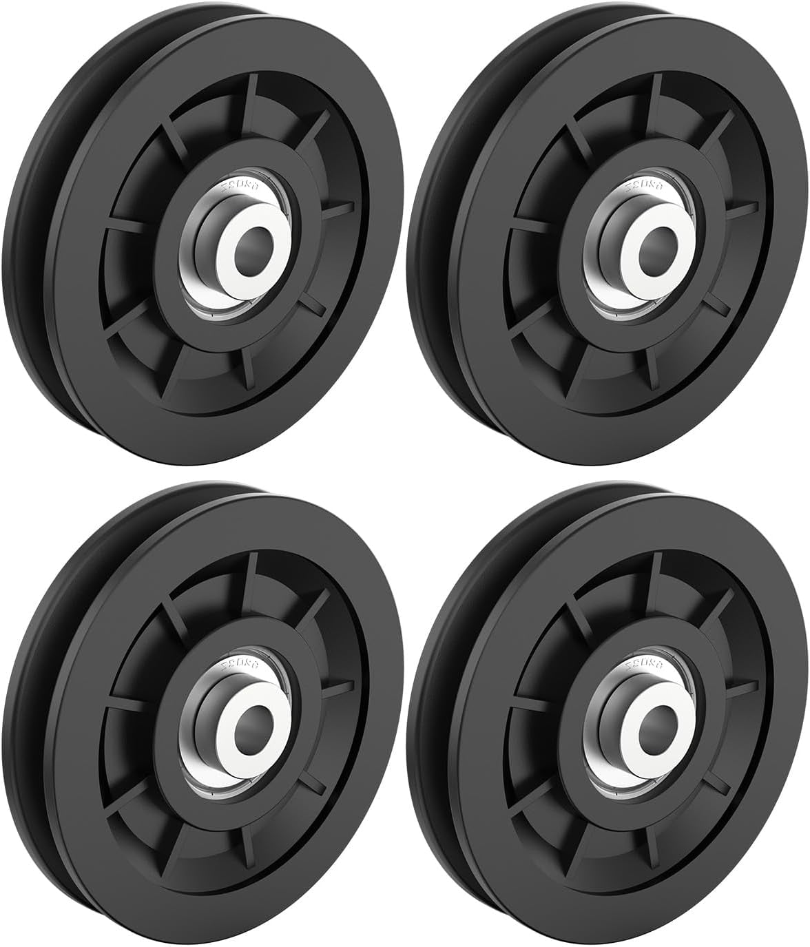 Nylon Bearing Pulley Wheel, Round Roller Wheel Cable Gym Fitness Equipment Part