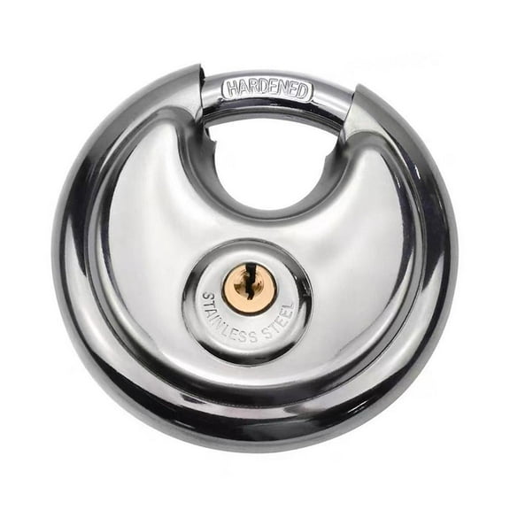 90mm round cake lock pure copper core (D) $Cross-border round cake lock round padlock household anti-theft anti-rust waterproof home lock room window padlock horizontal lock