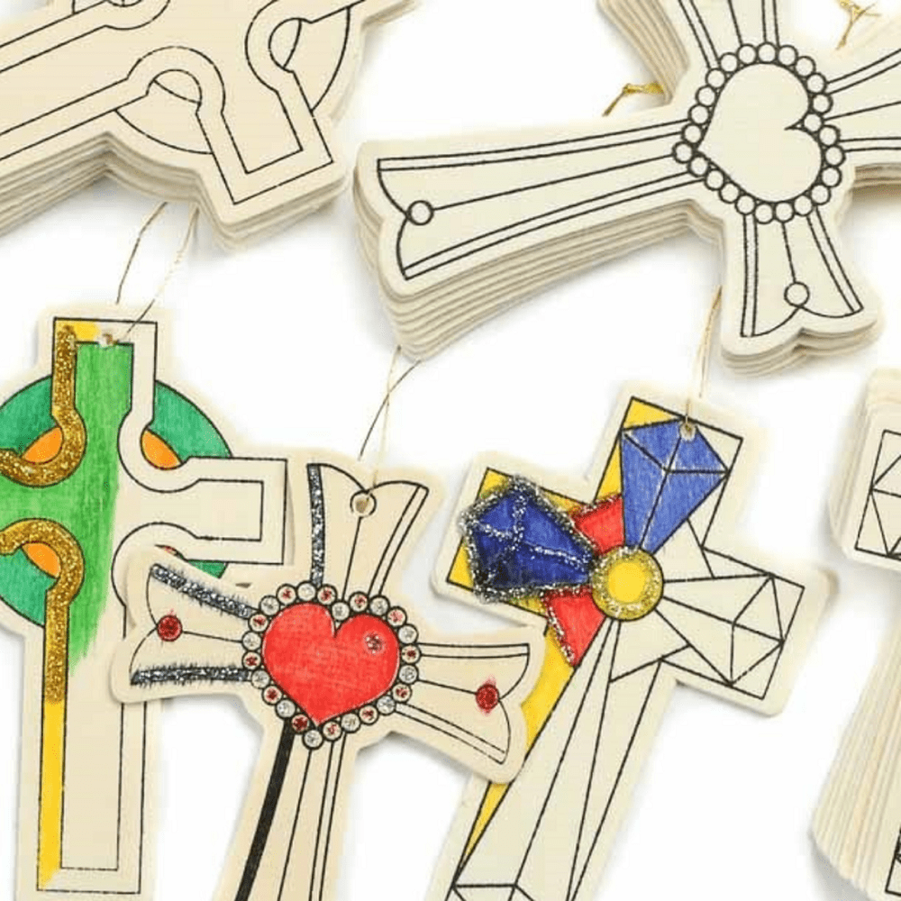 90pc Ready to Decorate Cross Ornaments Kit - for Crafting and Christmas - Factory Direct Craft