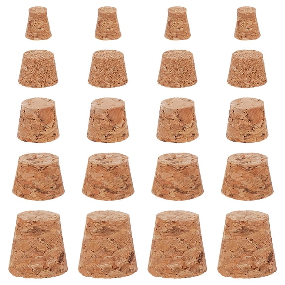 90pcs 5 styles Cork Bottle Stoppers Wine Accessories Wheat 6.5~20x9.5~20mm 18pcs/style Diy