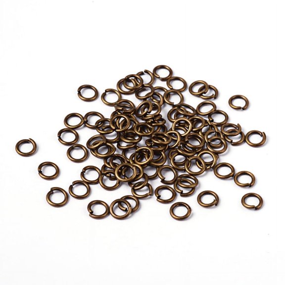 90pcs Antique Bronze Brass Jump Rings Cadmium Free & Lead Free Open Jump Rings 18 Gauge 6x1mm Inner Diameter: 4mm