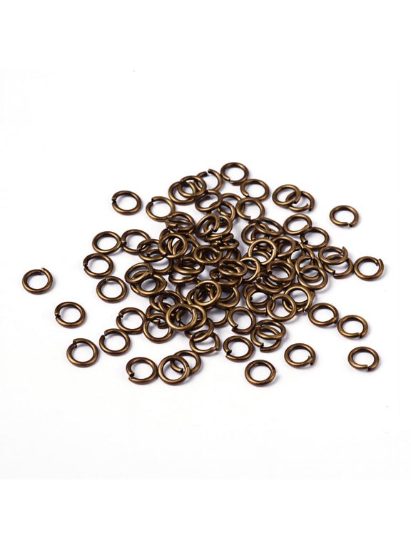 90pcs Antique Bronze Brass Jump Rings Cadmium Free & Lead Free Open Jump Rings 18 Gauge 6x1mm Inner Diameter: 4mm