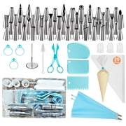 ﻿  90pcs Cake Decorating Supplies Kit,Piping Bags and Tips Set with 55 Numbered Piping Tips,Reusable & Disposable Pastry Bags for Cake, Cookie and Cupcake Frosting