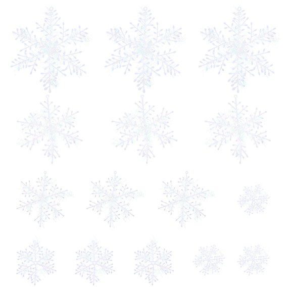 90pcs Christmas Theme Snowflake Shape Ornament Christmas Tree Hanging Pendants