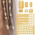 thumbnail image 1 of 90pcs DIY Wig Dreadlocks Mesh Hollow Hair Extensions Barrettes Hair Clips for Braiding Accessories, 1 of 4