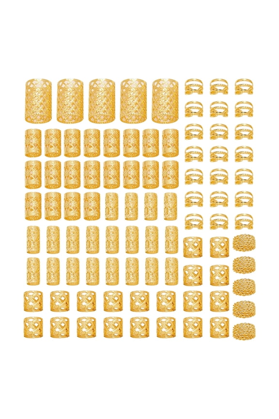 90pcs DIY Wig Dreadlocks Mesh Hollow Hair Extensions Barrettes Hair Clips for Braiding Accessories