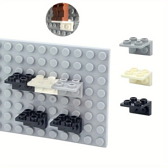 90pcs Figures Stand Base Plate 99207 Bracket 1x2 2x2 Inverted Building Blocks DIY Figure Standing Display Bracket Assemble Brick Toys