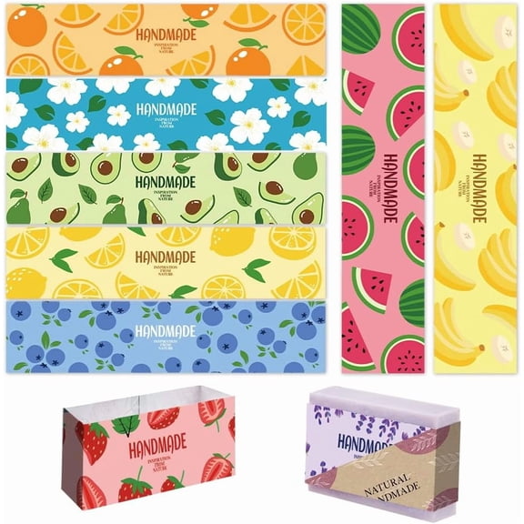 90pcs Fruits Soap Wrappers for Soap Making 9 Styles Colorful Cartoon Soap Labels Soap Packaging Paper Crafts Wrapper for Handmade Soap Lotion Bars Bath Gift Wrapping 8.3x1.97inch
