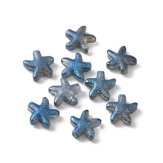 90pcs Handmade Lampwork Beads AB color Starfish Dodger Blue 13x14x5mm Hole: 1mm