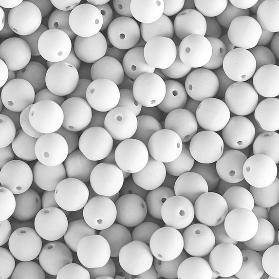 90pcs John Bead 6mm Czech Glass White Alabaster Velvet White Round Bead Strands for DIY Jewelry Making Crafts
