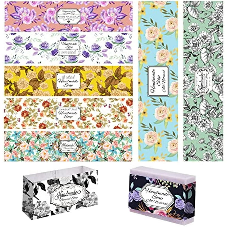 90pcs Soap Packaging Paper 9 Styles Floral Soap Labels Soap Wrapper Wrap  Paper Tape Band Vertical Soap Paper Tag Soap Sleeves Covers for Homemade  Soap Bar Bath Gift Packaging 