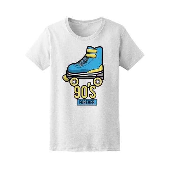 90s 4ever Derby Roller Skates T-Shirt Women -Image by Shutterstock, Female Medium