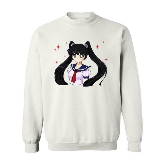 90s Anime Girl In Sailor Uniform Sweatshirt Women -Image by Shutterstock, Female Medium