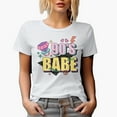 thumbnail image 1 of 90s Babe, Artsy Retro & Millennial Themed Merch Gift, White T-Shirt, Small, 1 of 5