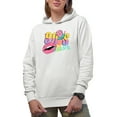 thumbnail image 1 of 90s Babe, Retro Millennial Art Merch Gift, White Hooded Sweatshirt or Hoodie, Small, 1 of 5