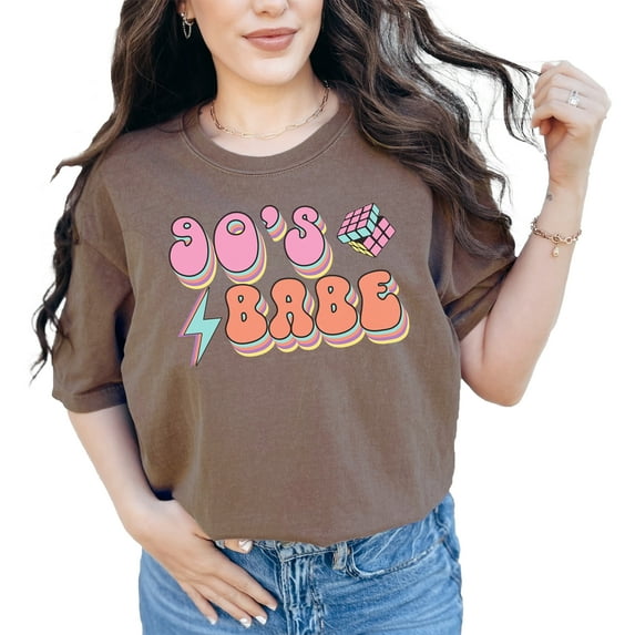 90s Babe T-Shirt, Retro 90s Graphic Tee, Vintage Style Shirt, Colorful 90s Theme, Fun Retro Print, 90s Fashion, Nostalgic T-Shirt, Espresso Comfort Colors T-Shirt, Medium