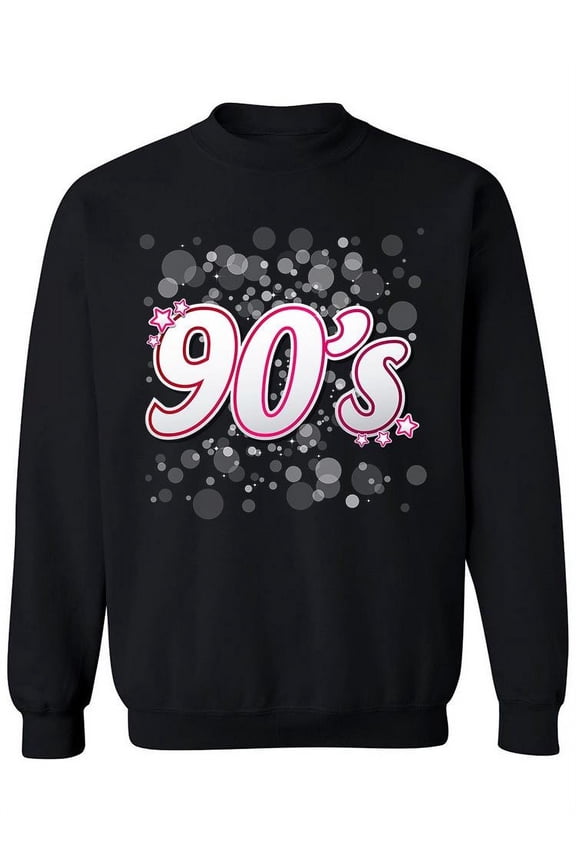 90s Bubbles Sweatshirt Women - Women Sweatshirt, Black, Large