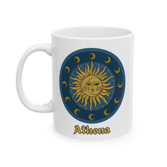 90s Celestial Mug PerS1onalized Sun Moon Ceramic Coffee Mug