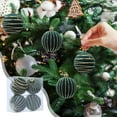 thumbnail image 1 of 90s Christmas Ornaments, 6CM Flocked Christmas Balls Hanging Balls Glitter Plastic Balls Christmas Tree Ornament Set Of Four, 1 of 6