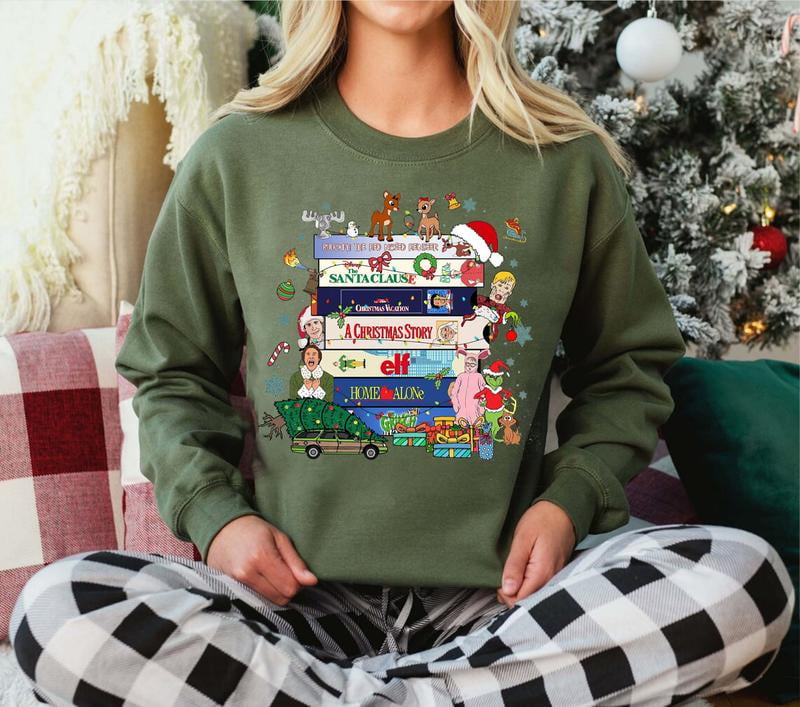 90s Christmas VHS Sweat. Vintage Christmas Sweater. Christmas Movies