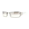 thumbnail image 1 of 90s Classic Narrow Rectangle Designer Rimless Luxury Fashion Sunglasses Silver White - Clear Mirror, 1 of 4
