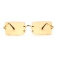 thumbnail image 1 of 90s Classic OG Rapper Rimless Pop Color Lens Sunglasses Gold Orange, 1 of 4