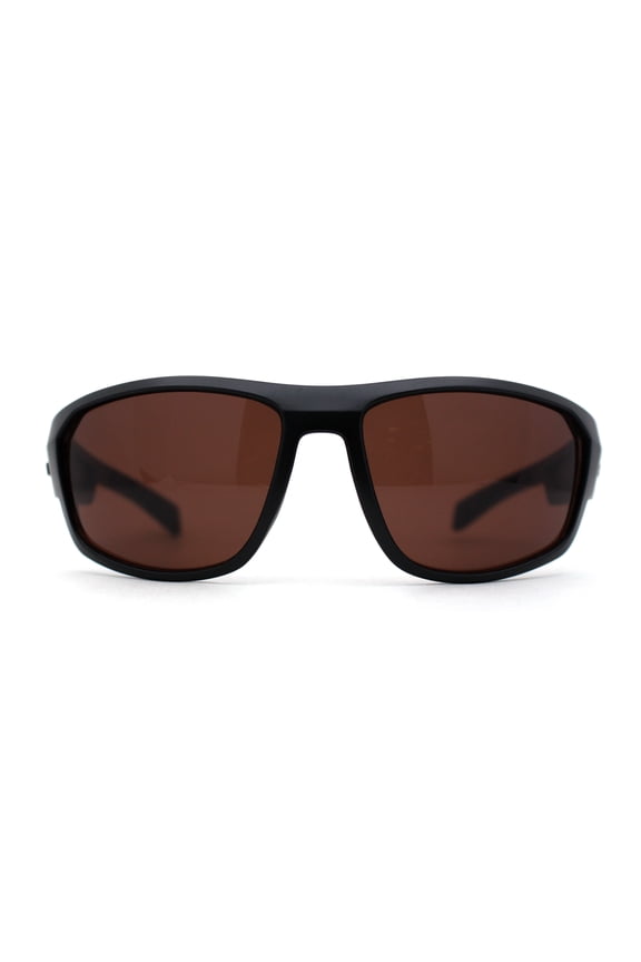 90s Classic Wrap Biker Style Driving HD Lens Plastic Sunglasses Matte Black