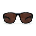 thumbnail image 1 of 90s Classic Wrap Biker Style Driving HD Lens Plastic Sunglasses Shiny Black, 1 of 5