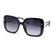 90s Diva Womens Rectangle Butterfly Plastic Designer Sunglasses Black - Smoke