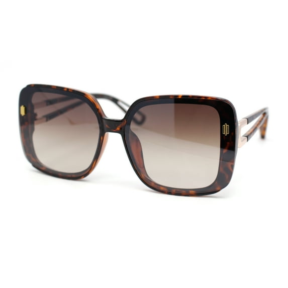 90s Diva Womens Rectangle Butterfly Plastic Designer Sunglasses Tortoise - Brown