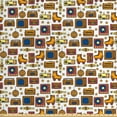 thumbnail image 1 of Ambesonne Vintage Fabric by the Yard Upholstery, 90s Theme Retro Fun Items, 3 Yards, Mustard, 1 of 4
