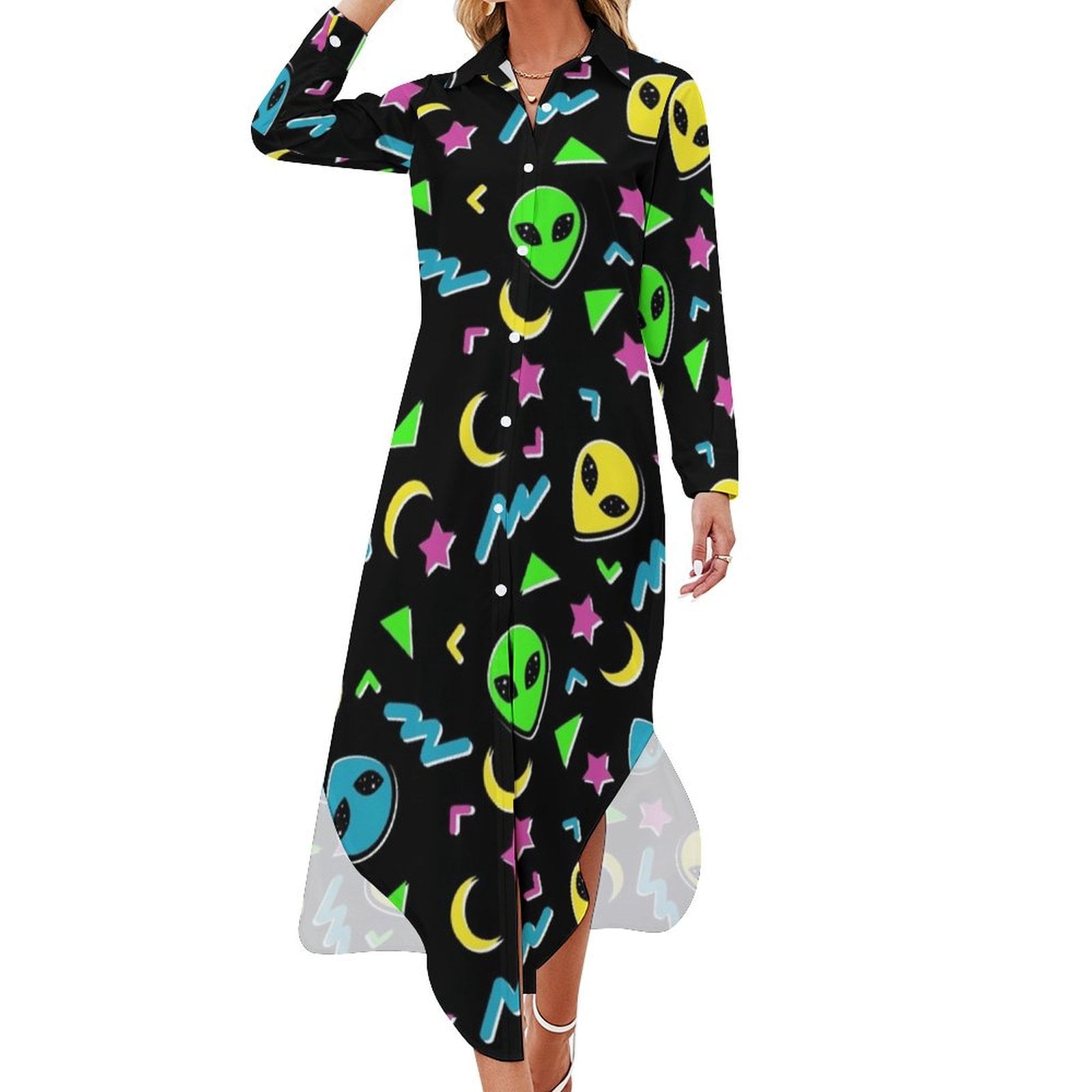 navy blue dress for baby girl Kate 90s Neon Green Polka Dot Print Cheongsam Mini Dress main image 1