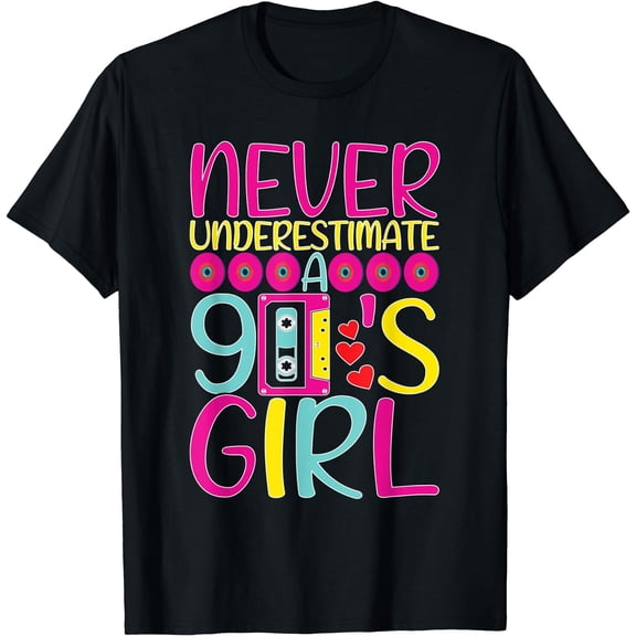 90s Girl Outfit 90s Costumes For Women Party The 90s T-Shirt Black Small
