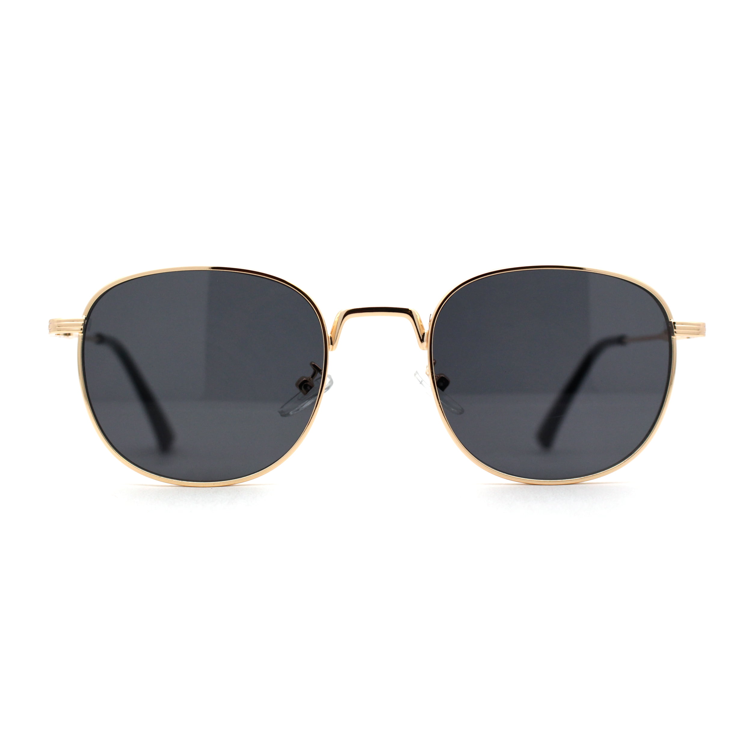 90s Iconic Classic Rectangle Metal Rim Dad Sunglasses Gold Black