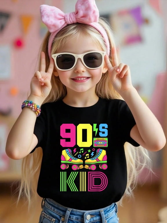 90s Kid 1990s Fashion 90 Theme Party Outfit Nineties CostumeCotton Soft Graphic Tee Breathable Playwear T-Shirt