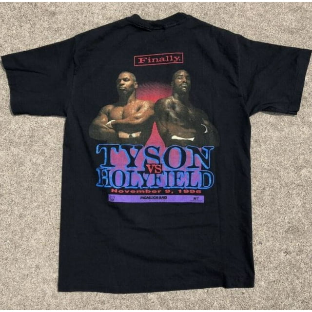 90s Mike Tyson vs Evander Holyfield Boxing Tshirt 1994 Men S2345XL