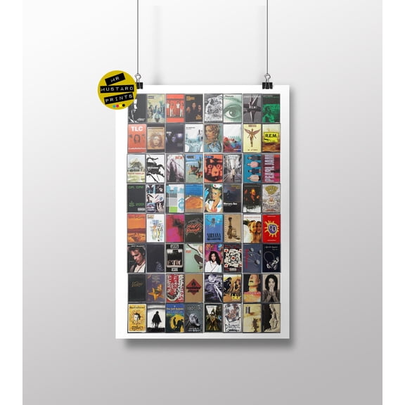 90s Music Cassette Print: Iconic Album Art Poster Vintage Style Wall Decor , Poster Print Only