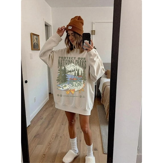 90s National Parks Sweatshirt, Local Wildlife Hiking Camping Sweatshirt - Sizes S-5XL ,Art Print JSC
