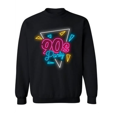 90s Neon Party Sweatshirt Women -Image by Shutterstock, Female 3X-Large
