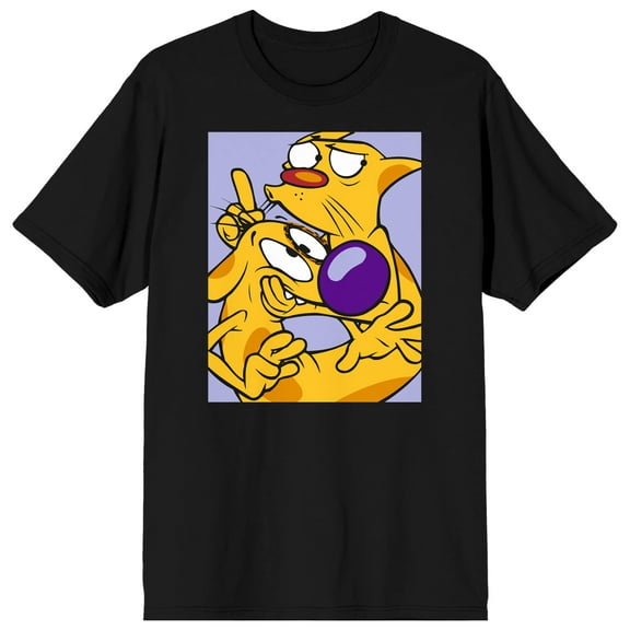 90s Nickelodeon CatDog Oversized Men's Black T-Shirt-Medium