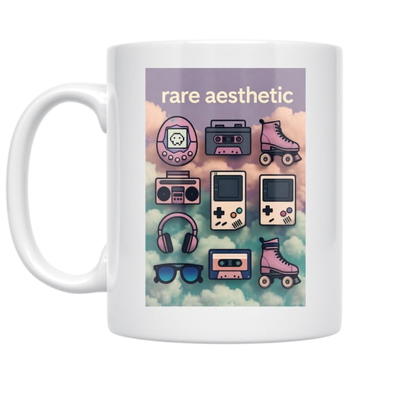 90s Nostalgia 11 oz Coffee Mug - Pastel Revival White Ceramic gift