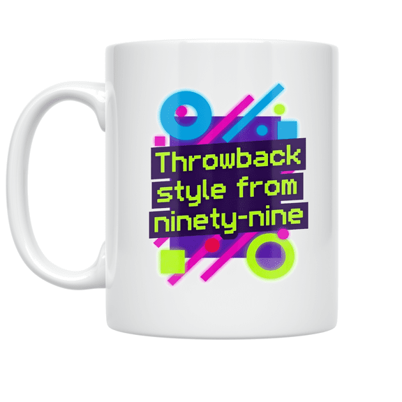 90s Nostalgia Design - Millennial Throwback Style - 11 oz Ceramic Coffee Mug