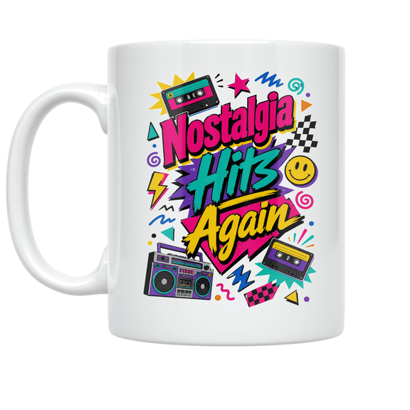 90s Nostalgia Hits Again - Retro Culture Enthusiast - 11 oz Ceramic Coffee Mug