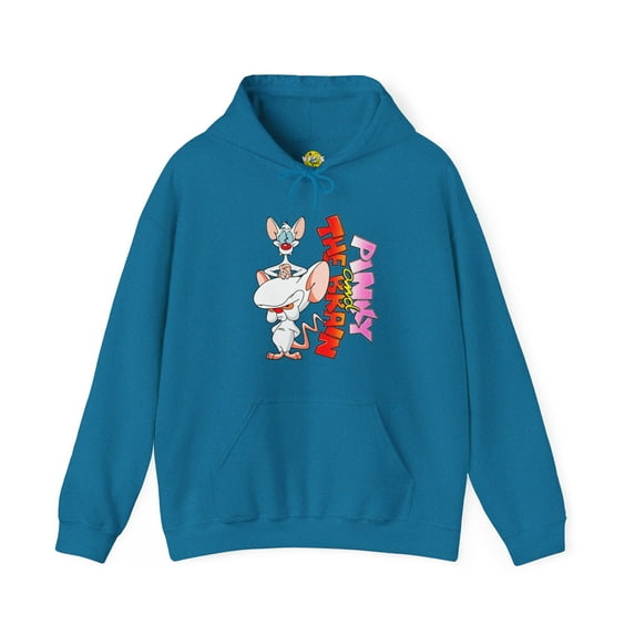 90s Nostalgia Retro Cartoon Hoodie, Pinky and the Brain Hooded Sweatshirt