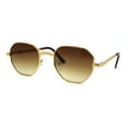 thumbnail image 1 of 90s OG Rapper Victorian Heraldry Metal Rim Spring Hinge Sunglasses Gold Brown, 1 of 4