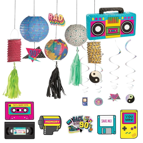 90s Party Basic Decorating Kit - 16 Pc.