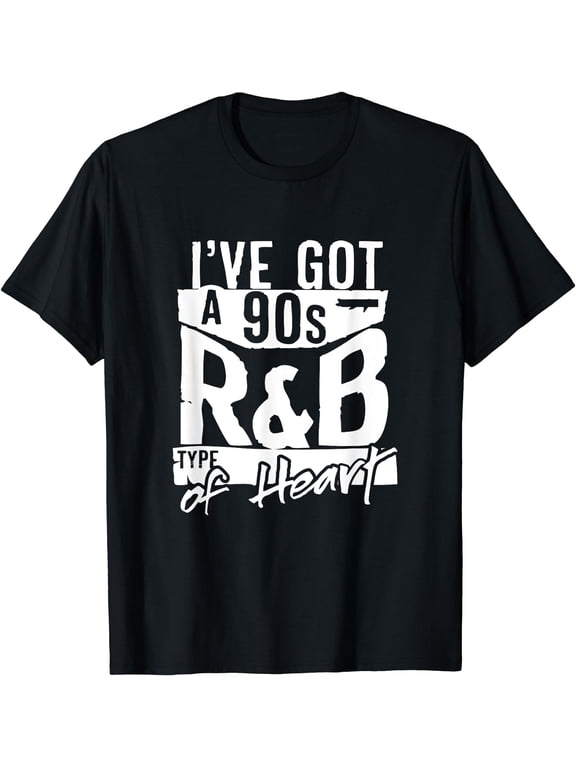 90s R&B Shirt Throwback 1990s Heart Music Vintage Tshirt T-Shirt Black Large